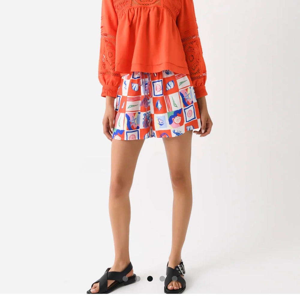 HUNTER BELL Orange Eyelet Lace Peasant Blouse - Picture 2 of 10